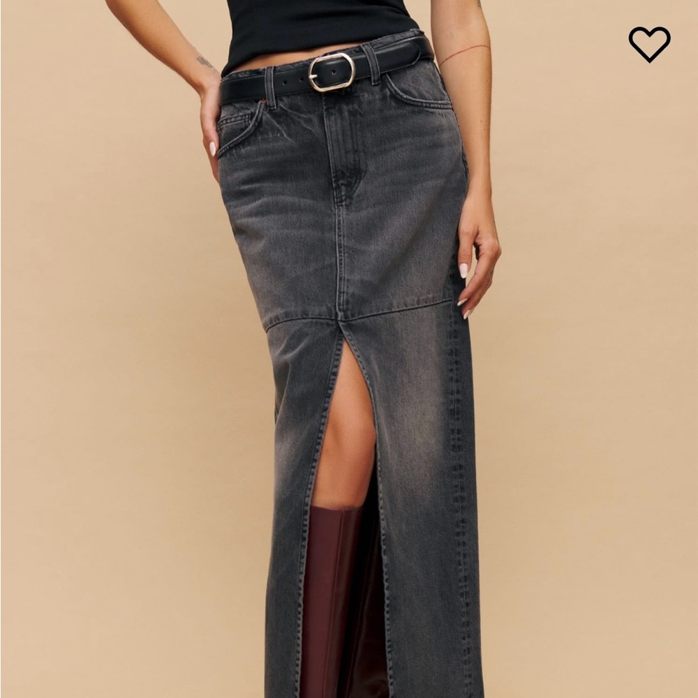 Reformation Tazz denim maxi (black)